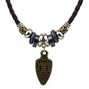 Bohemian Arrowhead Leather Necklace